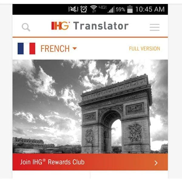 IHG translator app
