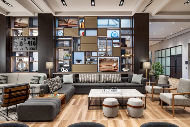 The brand’s new design approach is built upon creating community-fluid spaces that feel warm and inviting. Pictured above: Sheraton Gateway Hotel in Toronto International Airport.