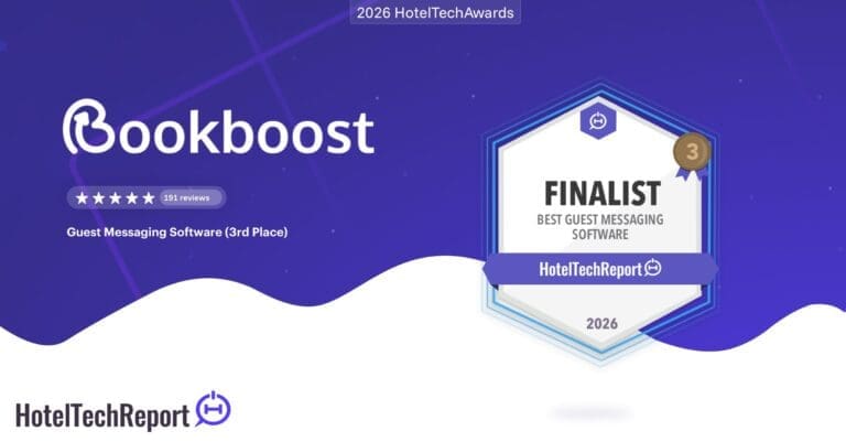 Bookboost wins 3rd place in the 2026 HotelTechAwards for guest ...